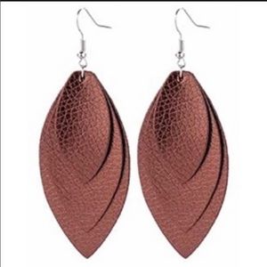 🔥Burnt Red Faux Leather Earrings